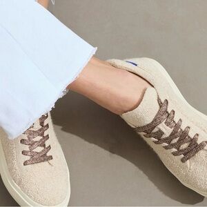 Rothy's Cream and Brown Sneakers